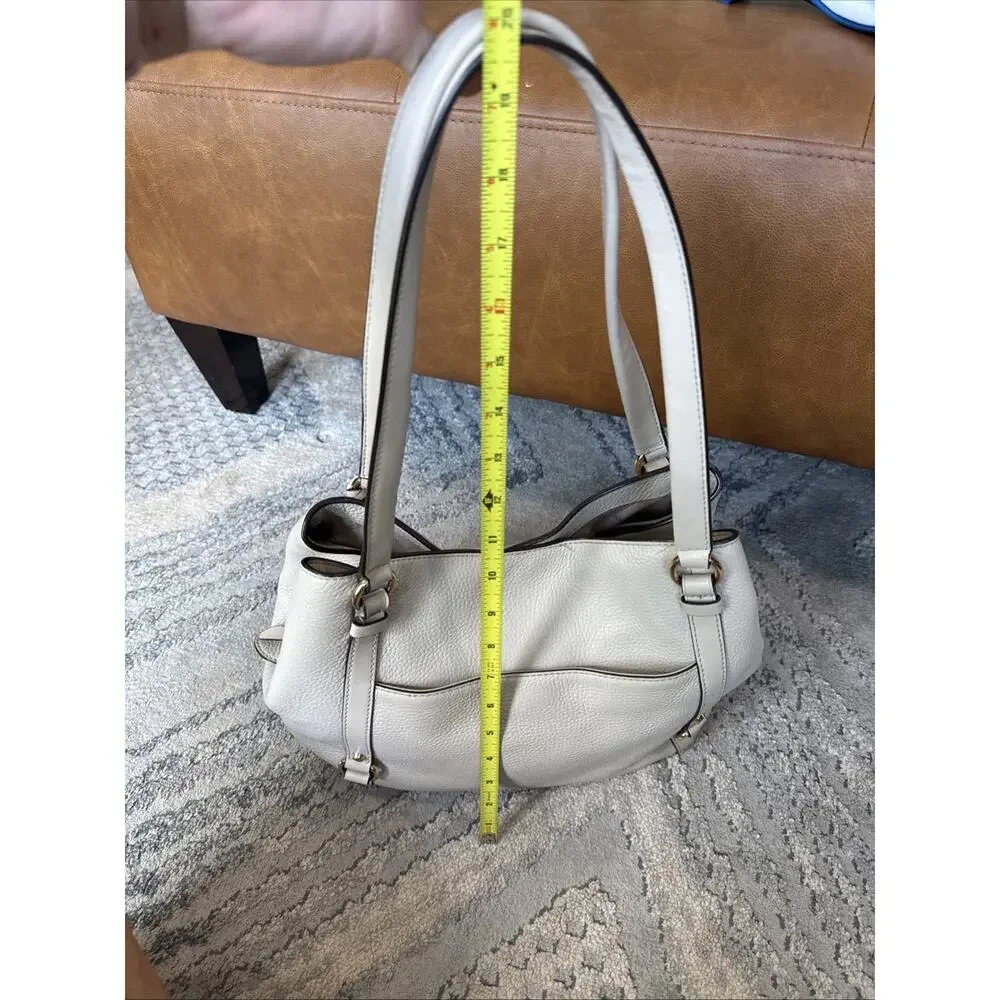 MICHAEL Michael Kors Carrie Large Pebbled Leather Shoulder Bag, Light Sand